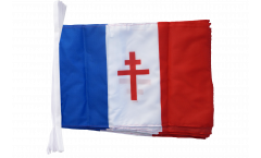 Fahnenkette Frankreich mit Lothringerkreuz - 30 x 45 cm