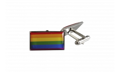 Manschettenknöpfe Flagge Regenbogen - 18 x 12 mm