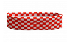 Stirnband Karo Rot-Weiß - 6 x 21 cm