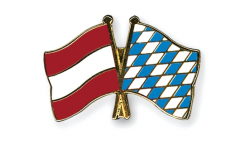 Freundschaftspin Österreich - Deutschland Bayern mit Löwe - 22 mm