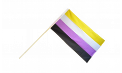 Stockflagge Nonbinary Nichtbinär