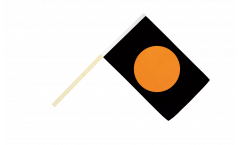 Stockflagge Schwarz mit orangenem Kreis - 60 x 90 cm