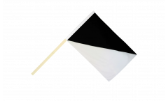 Stockflagge Schwarz weiß diagonal - 60 x 90 cm