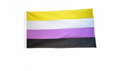 Flagge mit Hohlsaum Nonbinary Nichtbinär
