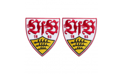 Aufnäher VfB Stuttgart Wappen 2er Set - 5 x 5 cm