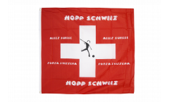 Flagge Schweiz Hopp Schwiiz - 120 x 120 cm