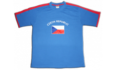 T-Shirt Tschechien, blau-rot, Größe M, Runner-T