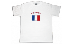 T-Shirt Frankreich, weiß, Größe M, Round-T