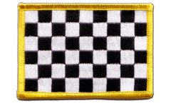 Aufnäher Karo Schwarz Weiß Zielflagge - 8 x 6 cm