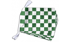 Fahnenkette Karo Grün-Weiß - 30 x 45 cm
