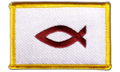 Aufnäher Christenfisch Ichthys-Symbol - 8 x 6 cm