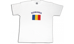 T-Shirt Rumänien, weiß, Größe L, Round-T