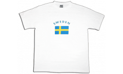 T-Shirt Schweden, weiß, Größe L, Round-T