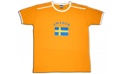 T-Shirt Schweden, orange-weiß, Größe XL, Soccer-T