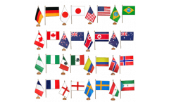 Tischflaggen-Set Frauen Fußball 2011, 16 Nationen - 15 x 22 cm