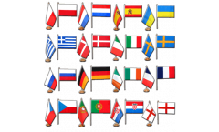 Tischflaggen-Set Fussball 2012, 16 Nationen - 15 x 22 cm