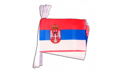 Fahnenkette Serbien mit Wappen - 15 x 22 cm
