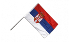 Stockflagge Serbien mit Wappen - 60 x 90 cm