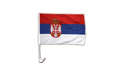 Autofahne Serbien mit Wappen - 30 x 40 cm
