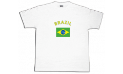 T-Shirt Brasilien, weiß, Größe S, Round-T