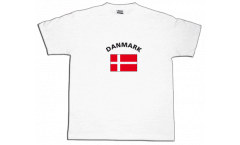 T-Shirt Dänemark, weiß, Größe M, Round-T