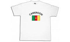T-Shirt Kamerun, weiß, Größe XL, Round-T