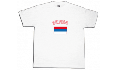 T-Shirt Serbien, weiß, Größe S, Round-T