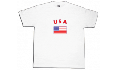 T-Shirt USA, weiß, Größe S, Round-T