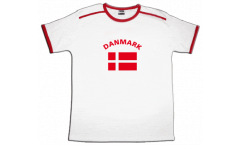 T-Shirt Dänemark, weiß-rot, Größe S