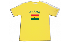 T-Shirt Ghana, gelb-weiß, Größe S