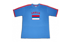 T-Shirt Serbien, blau-rot, Größe S
