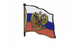 Flaggen-Pin Russland mit Wappen - 2 x 2 cm
