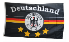 Flagge Fanflagge Deutschland schwarz 4 Sterne