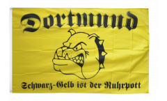 Flagge Fanflagge Dortmund Bulldogge schwarz-gelber Ruhrpott