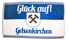 Flagge Fanflagge Gelsenkirchen 3 - Glück Auf