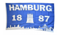 Flagge Fanflagge Hamburg 1887 Silhouette