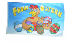 Flagge Frohe Ostern Henne und Eier