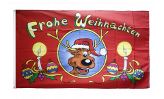 Flagge Frohe Weihnachten Rentierkopf