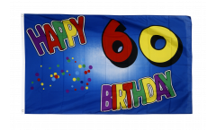 Flagge Happy Birthday 60 blau