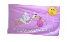 Flagge Hurra ein Mädchen