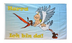 Flagge Hurra Ich bin da - Zur Geburt