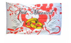 Flagge Just Married Tauben