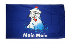 Flagge Moin Moin Robbe mit Pfeife