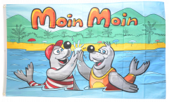 Flagge Moin Moin Robben mit Badeanzug