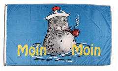 Flagge Moin Moin Seehund mit Pfeife 2