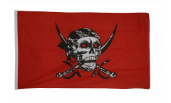 Flagge Pirat auf rotem Tuch
