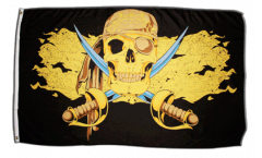 Flagge Pirat golden