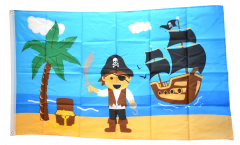 Flagge Pirat Insel mit Schatz