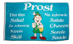 Flagge Prost mehrsprachig Cheers Salute Na zdrowie
