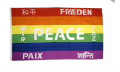 Flagge Regenbogen mit PEACE International